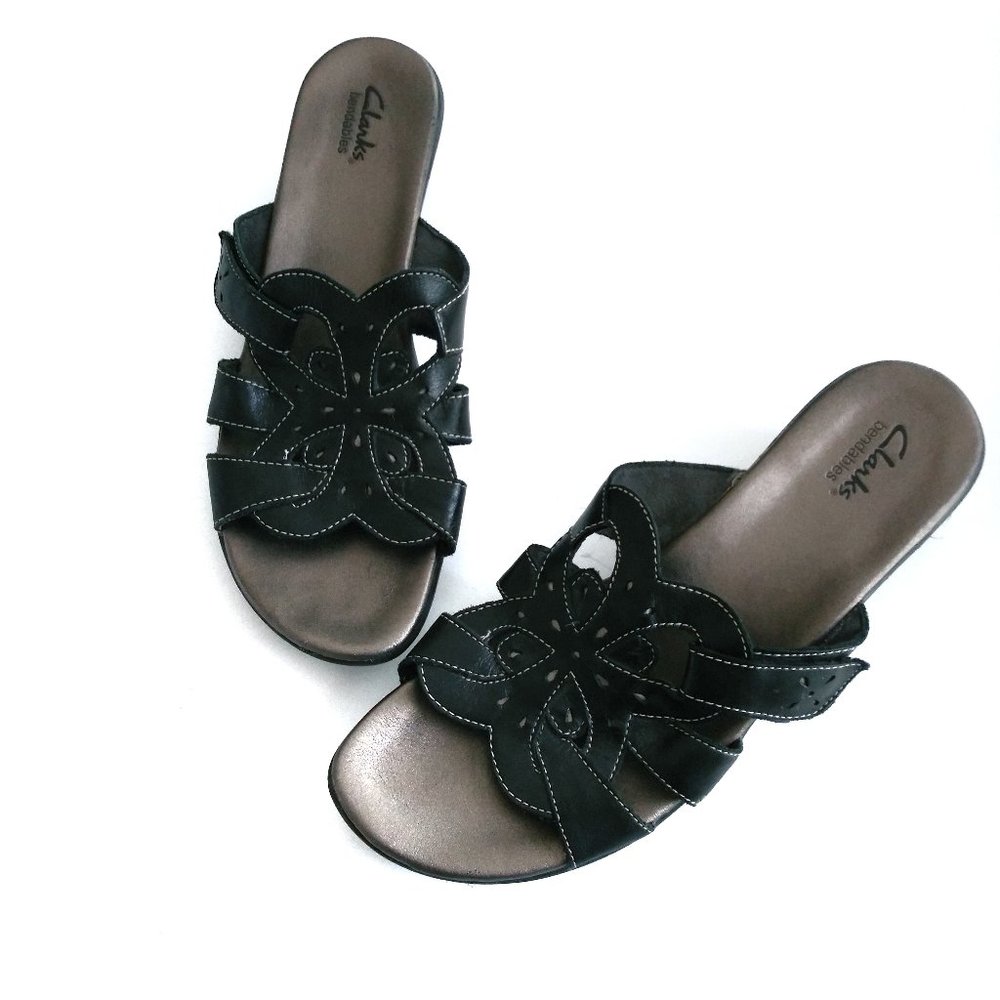 Clarks - Breathable Slip On Heel Sandals